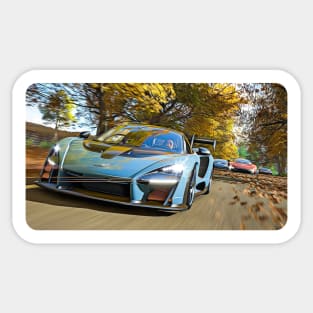 Race McLaren Senna Cartoon Drawing Action Print Sticker